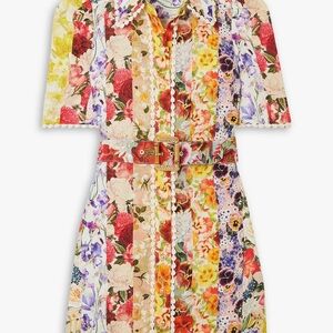 Zimmermann Vibrant Floral Striped Mini Dress
